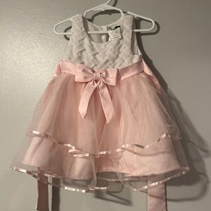 Rare edition Pink and White Sleeveless Dress with Bow